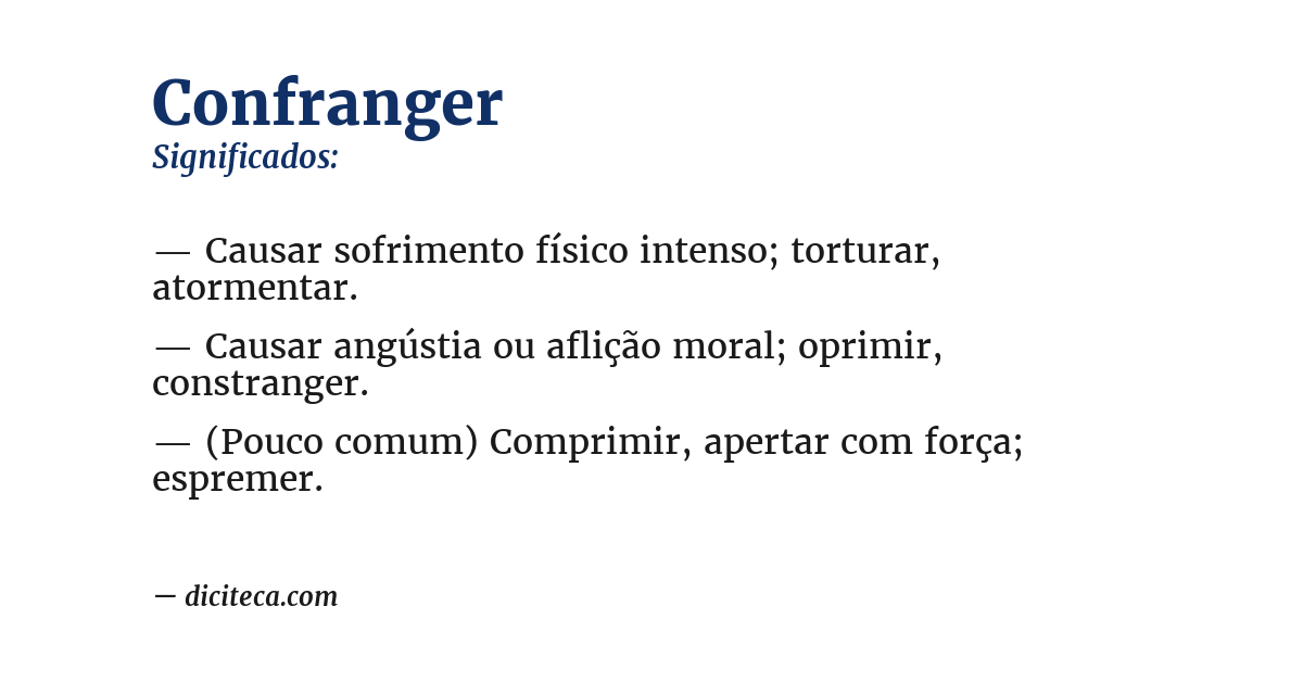 Significado de confranger