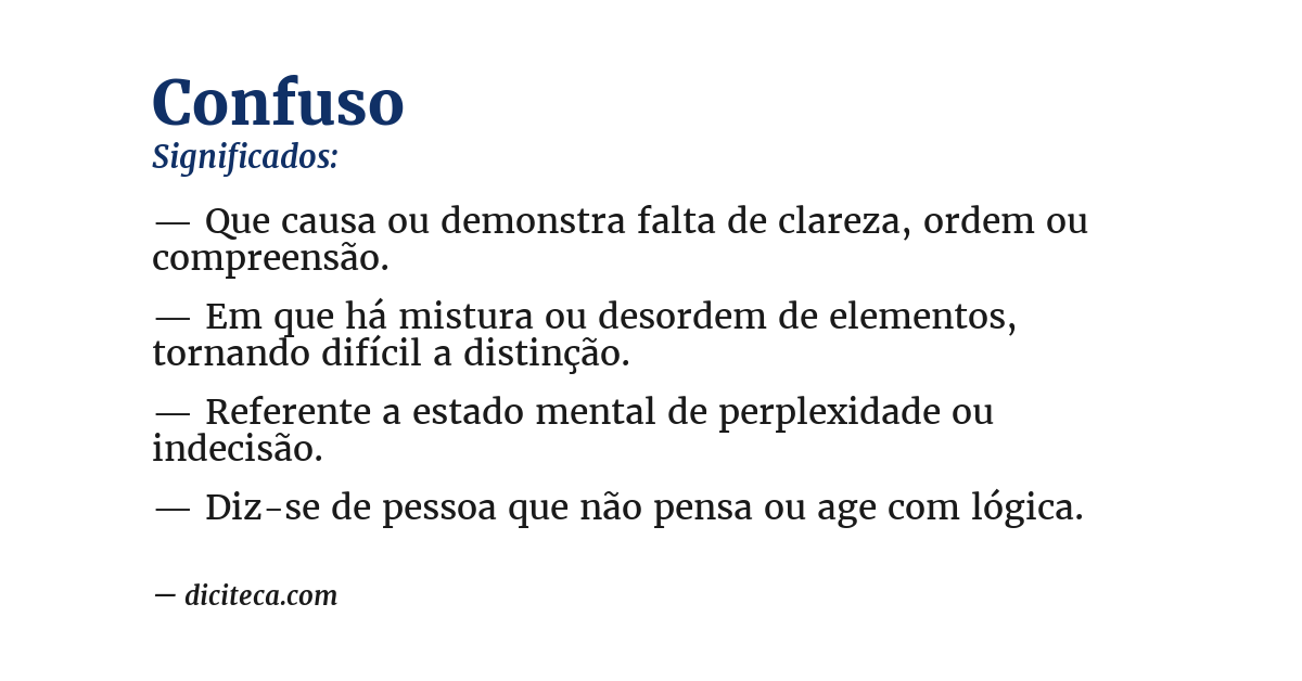 Significado de confuso