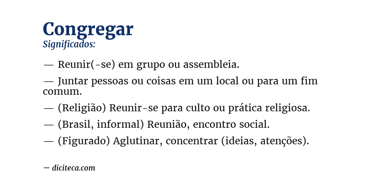 Significado de congregar