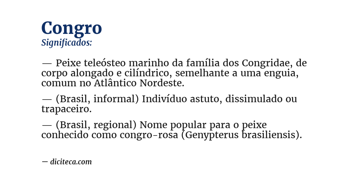 Significado de congro