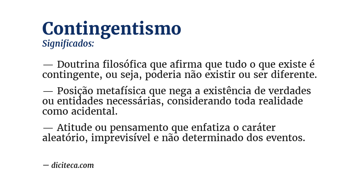 Significado de contingentismo