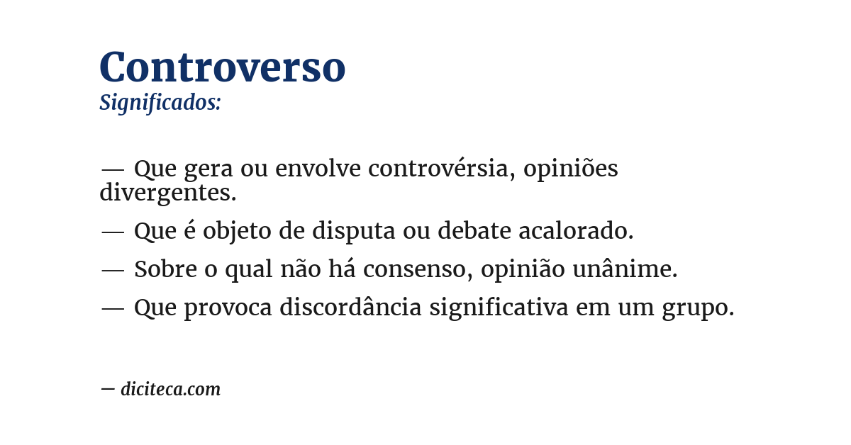 Significado de controverso