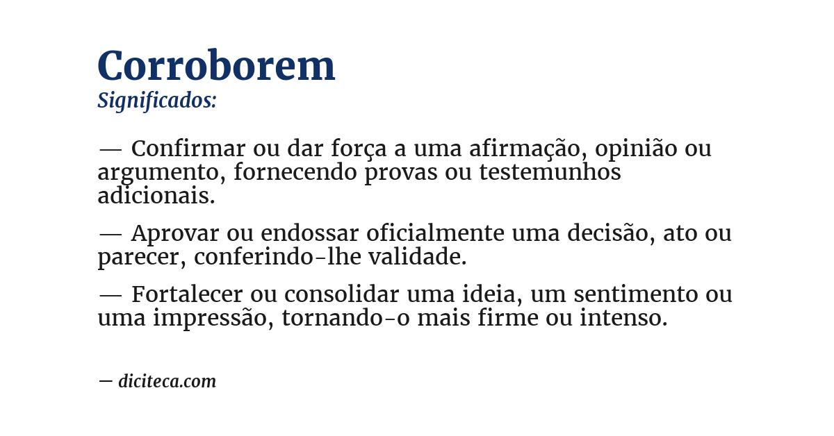 Significado de corroborem