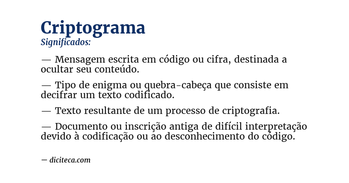 Significado de criptograma