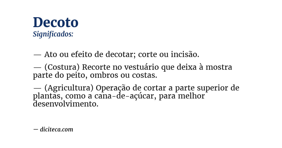 Significado de decoto