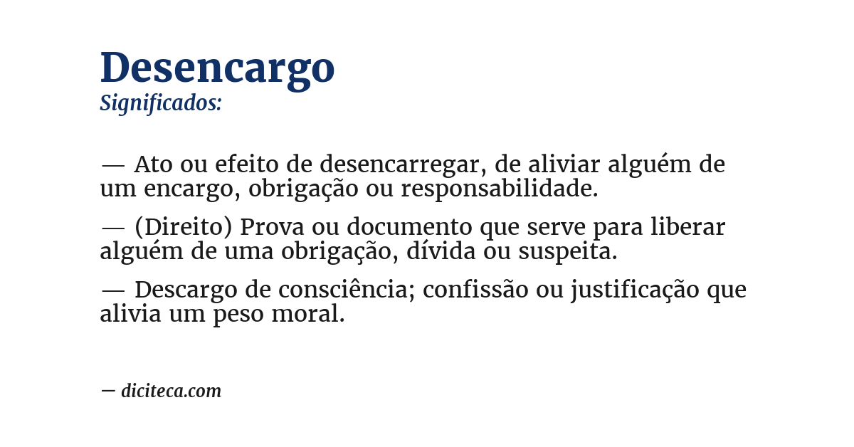Significado de desencargo