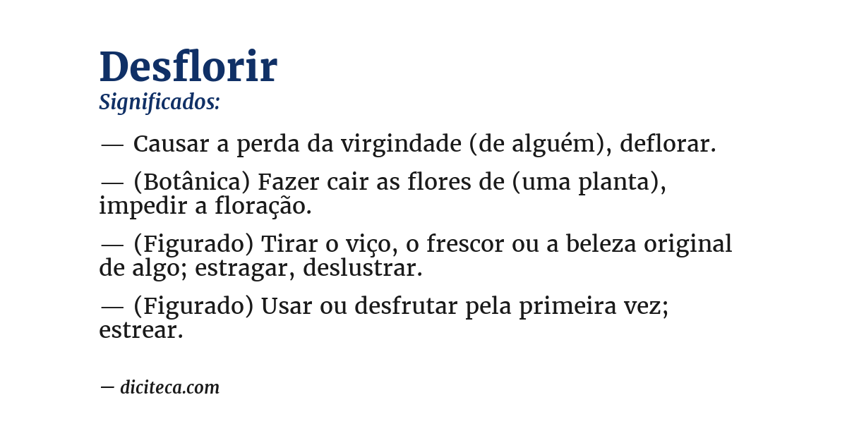 Significado de desflorir
