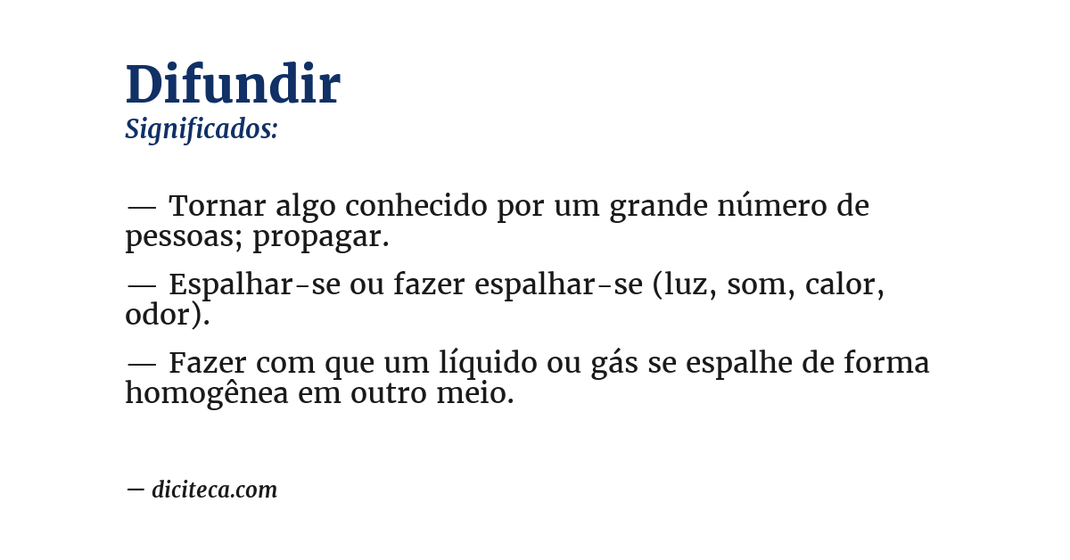 Significado de difundir