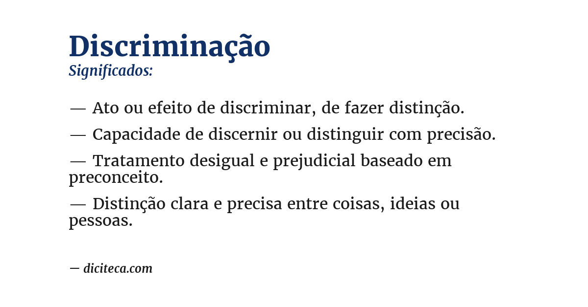 Significado de discriminação