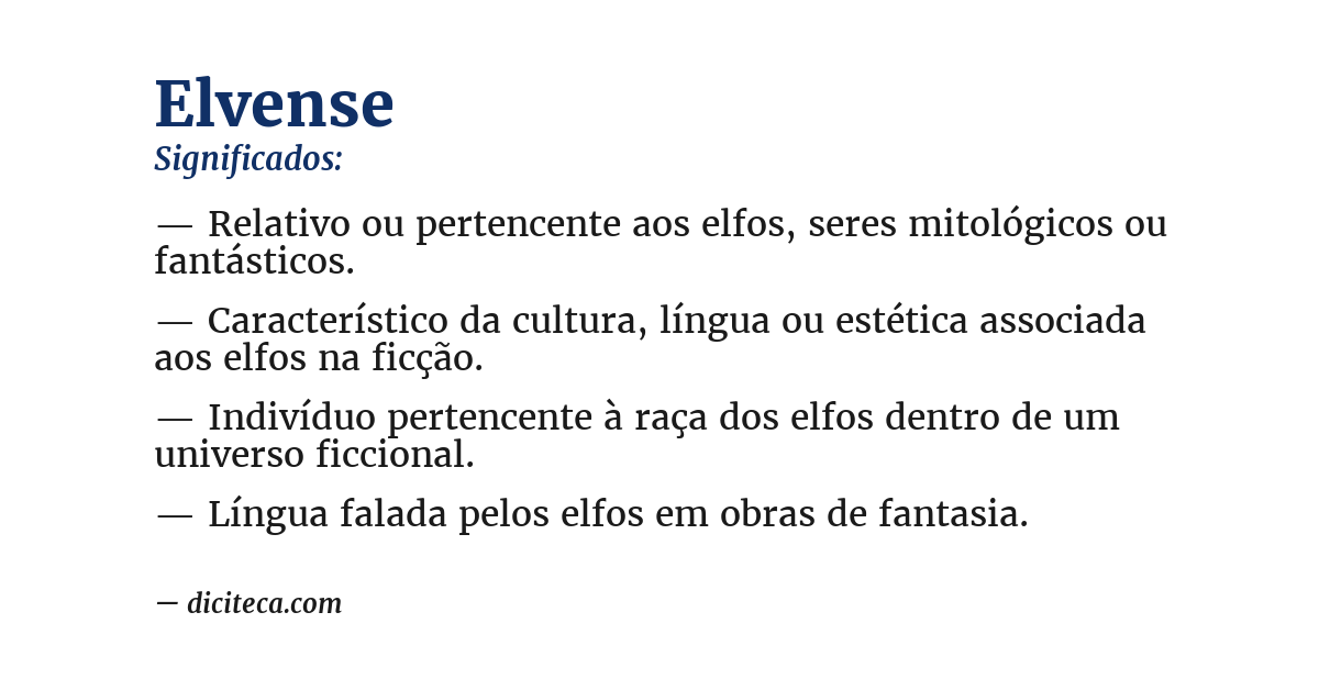 Significado de elvense