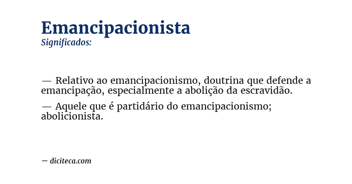 Significado de emancipacionista