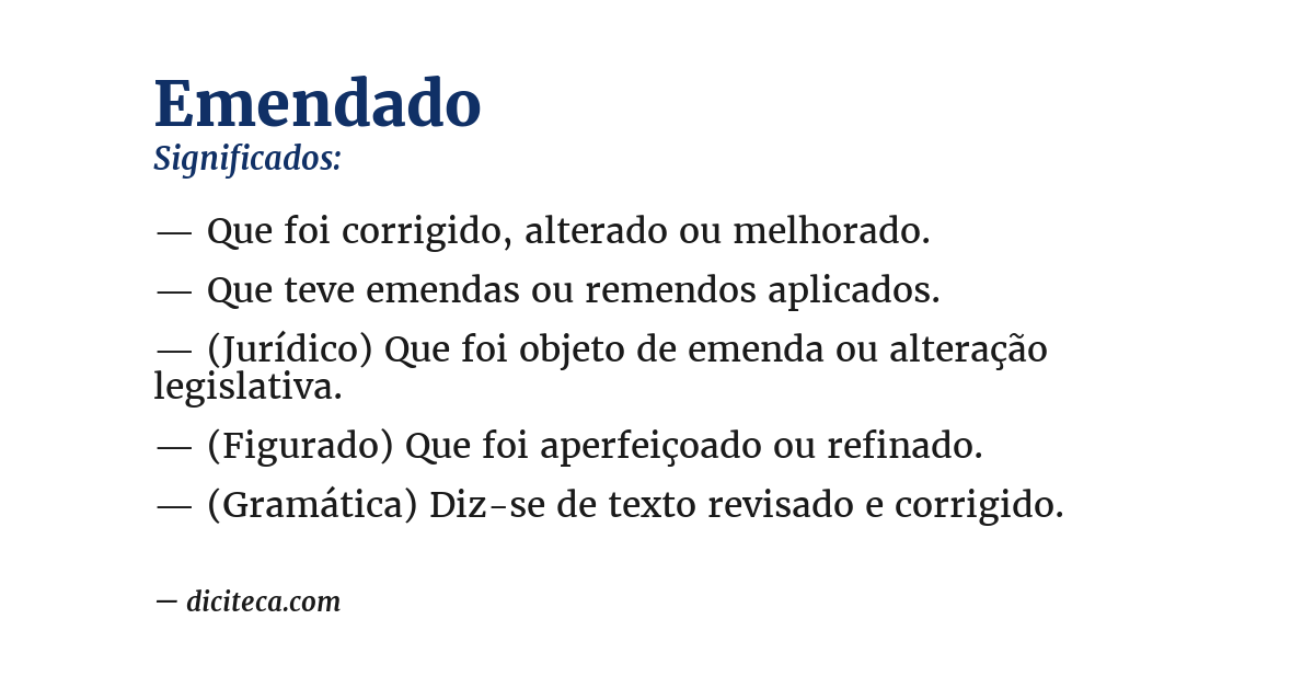Significado de emendado