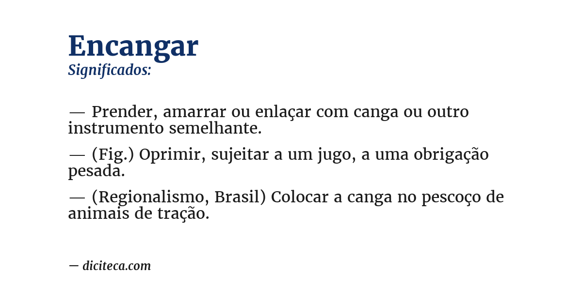 Significado de encangar