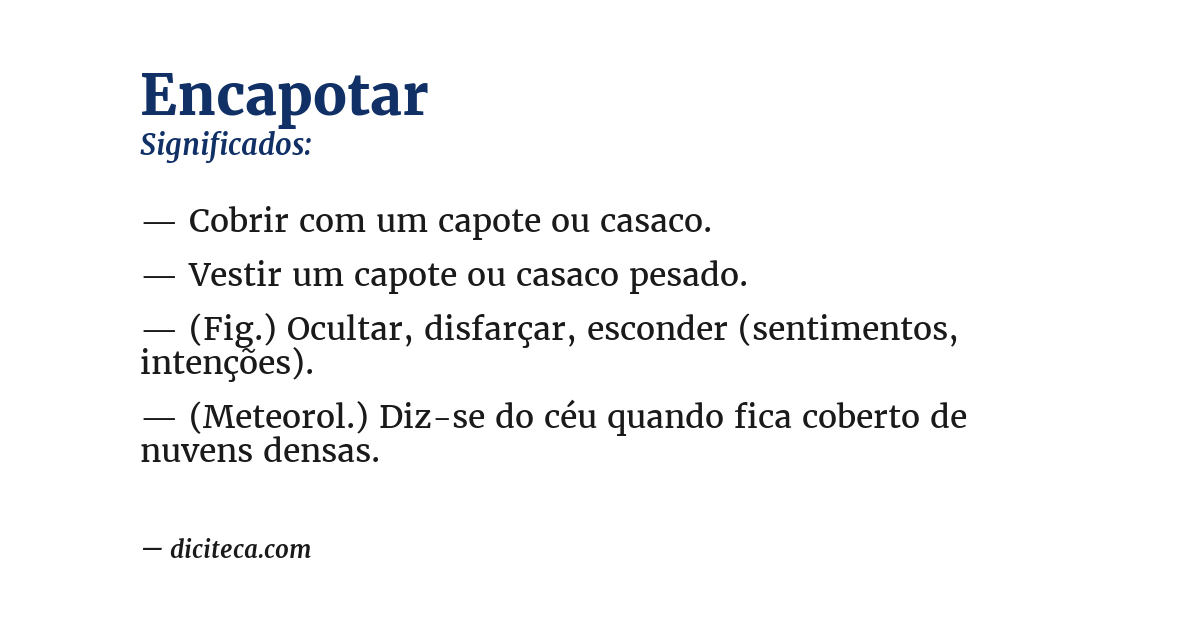 Significado de encapotar
