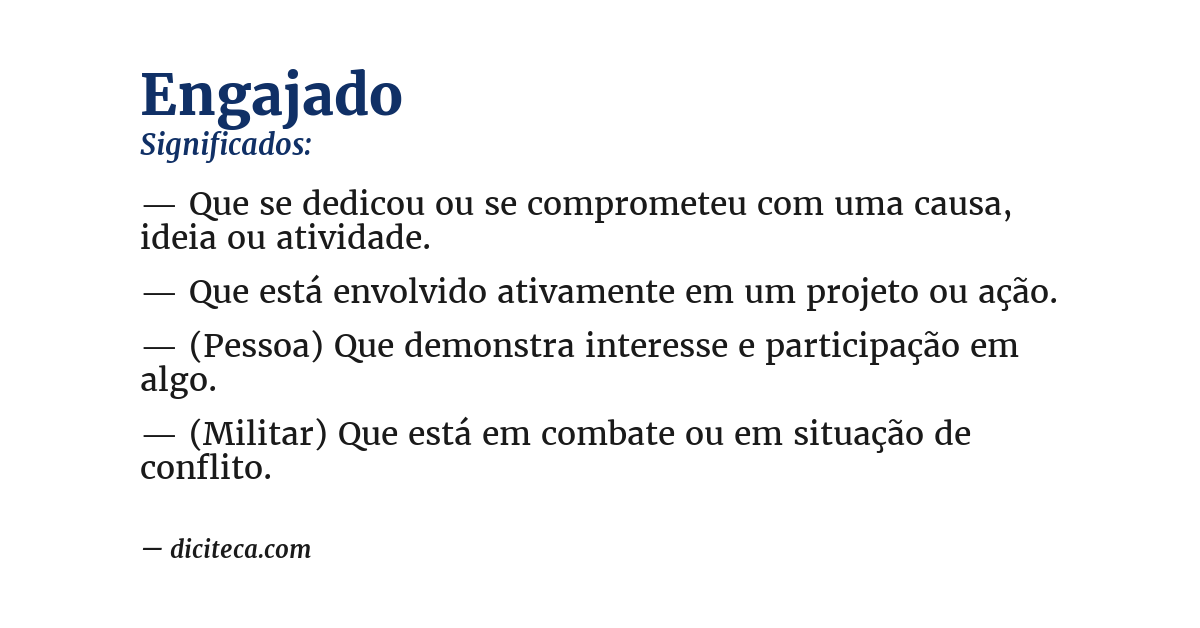 Significado de engajado