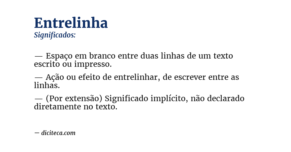 Significado de entrelinha
