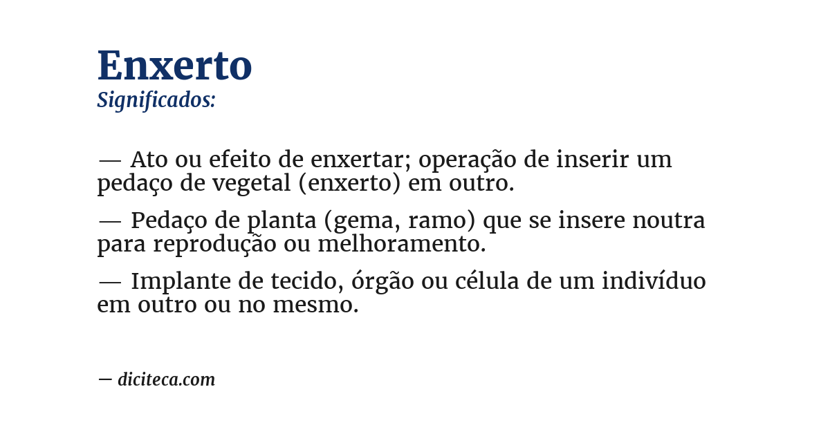 Significado de enxerto