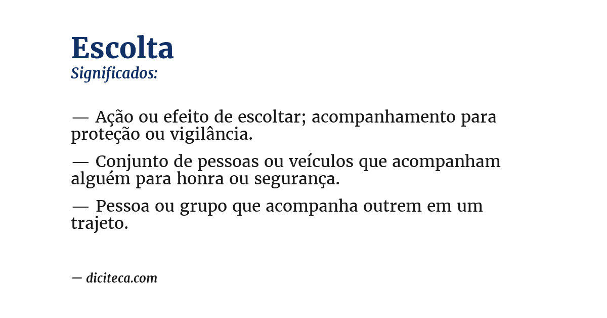 Significado de escolta
