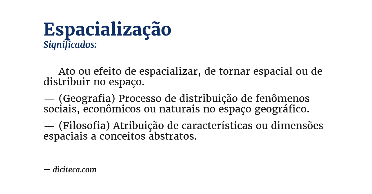 Significado de espacialização