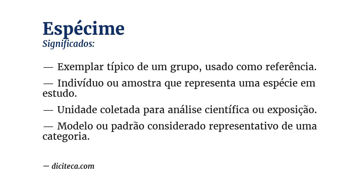Significado de espécime