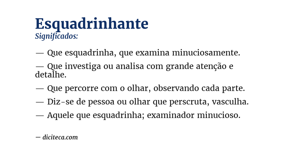 Significado de esquadrinhante