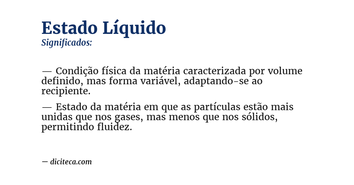 Significado de estado líquido