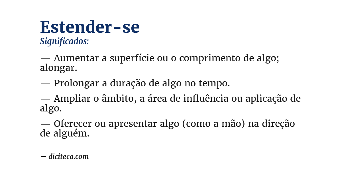 Significado de estender-se