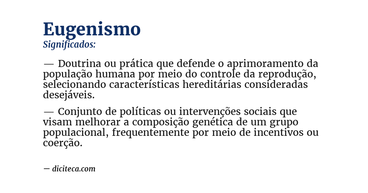 Significado de eugenismo