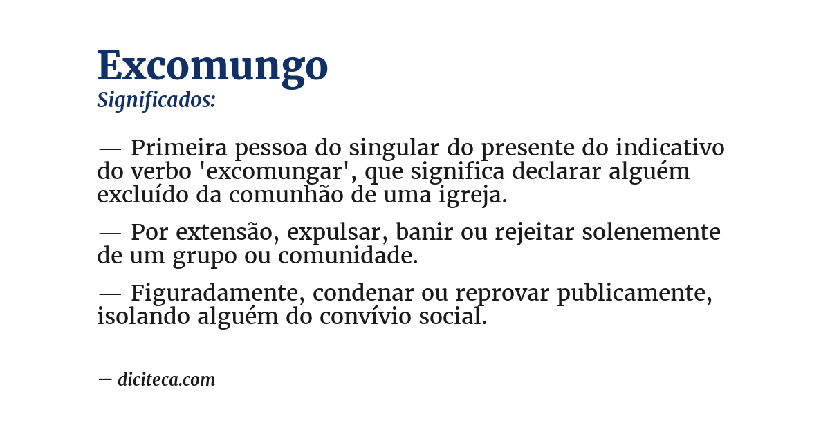 Significado de excomungo
