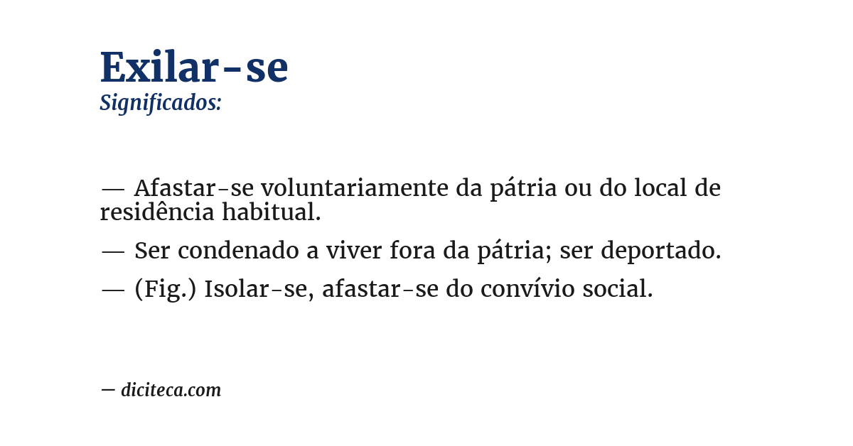 Significado de exilar-se