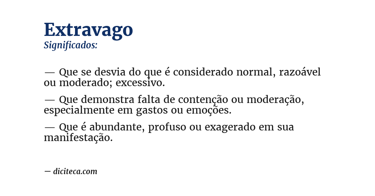 Significado de extravago