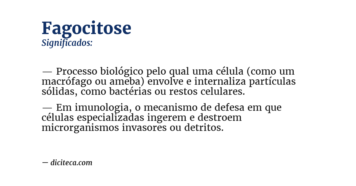 Significado de fagocitose