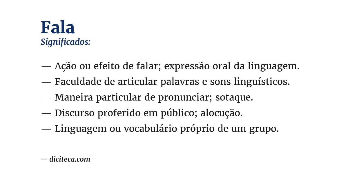 Significado de fala
