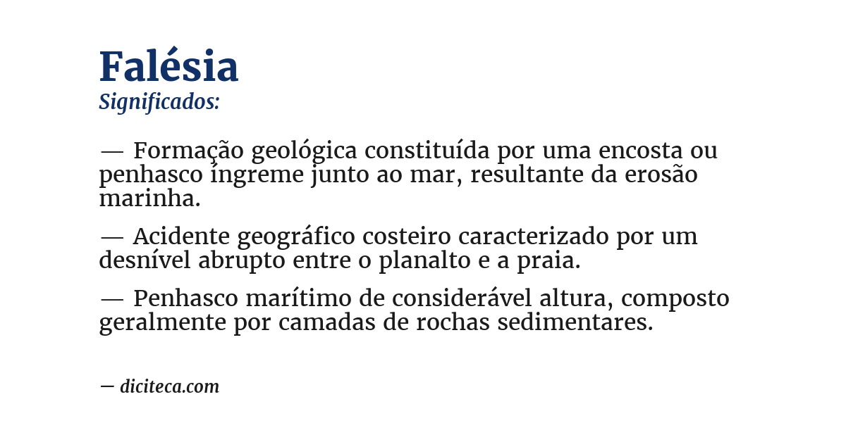 Significado de falésia