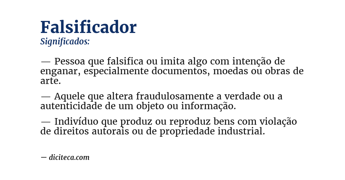 Significado de falsificador