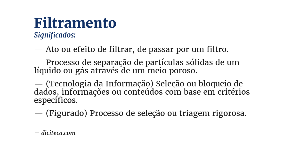 Significado de filtramento