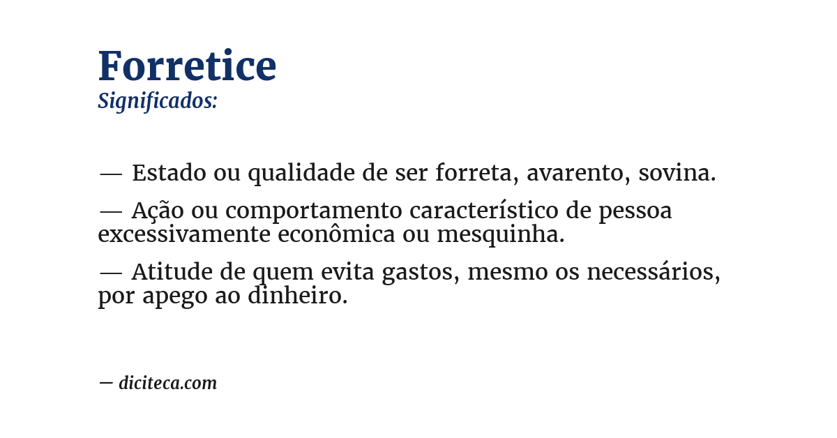 Significado de forretice