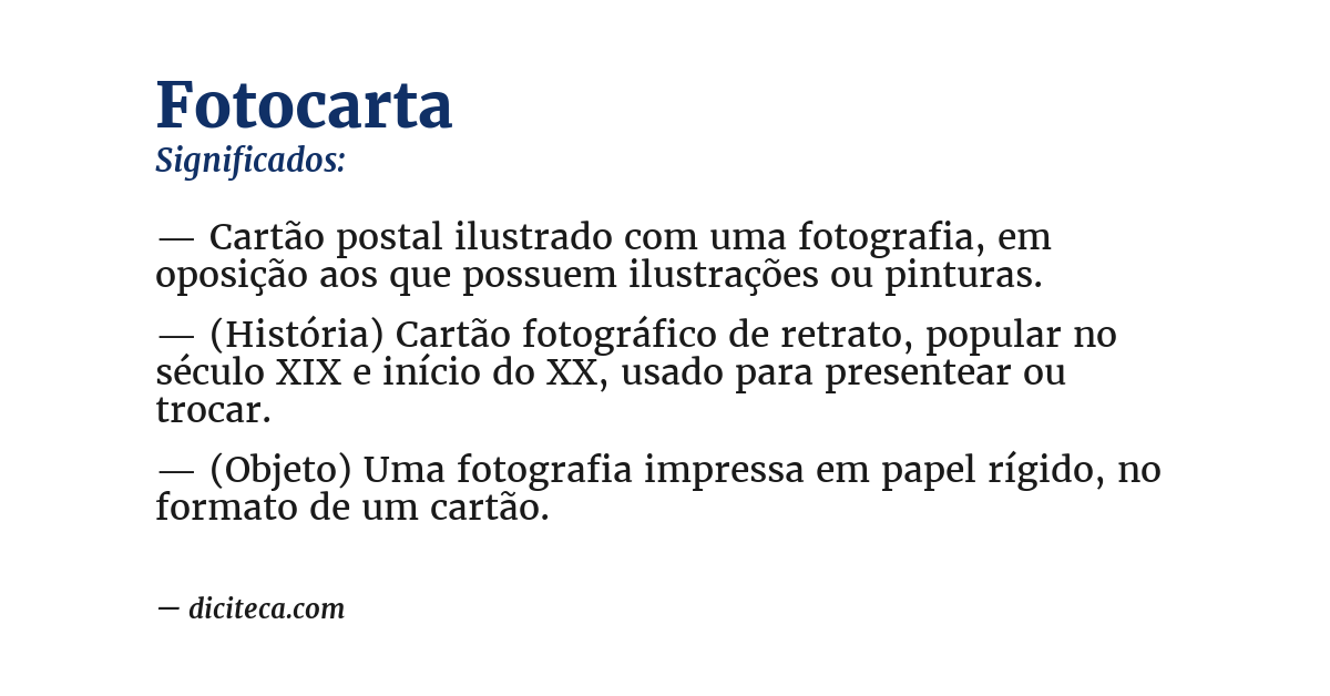 Significado de fotocarta