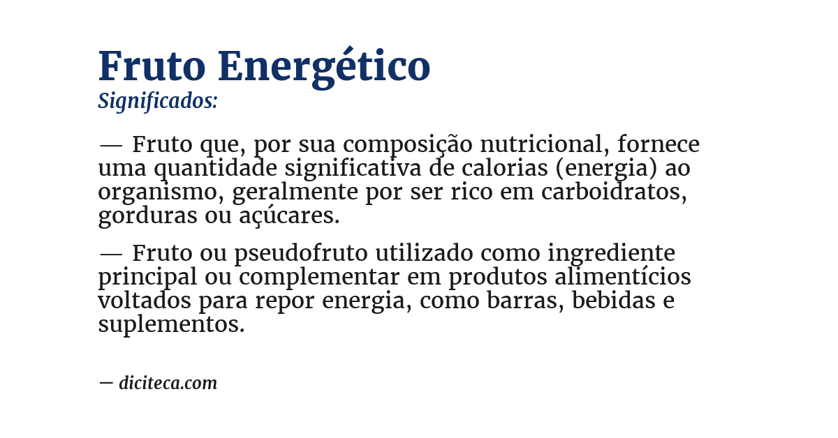 Significado de fruto energético
