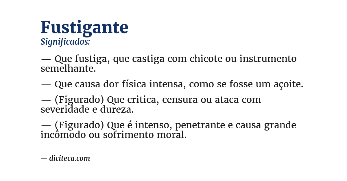 Significado de fustigante
