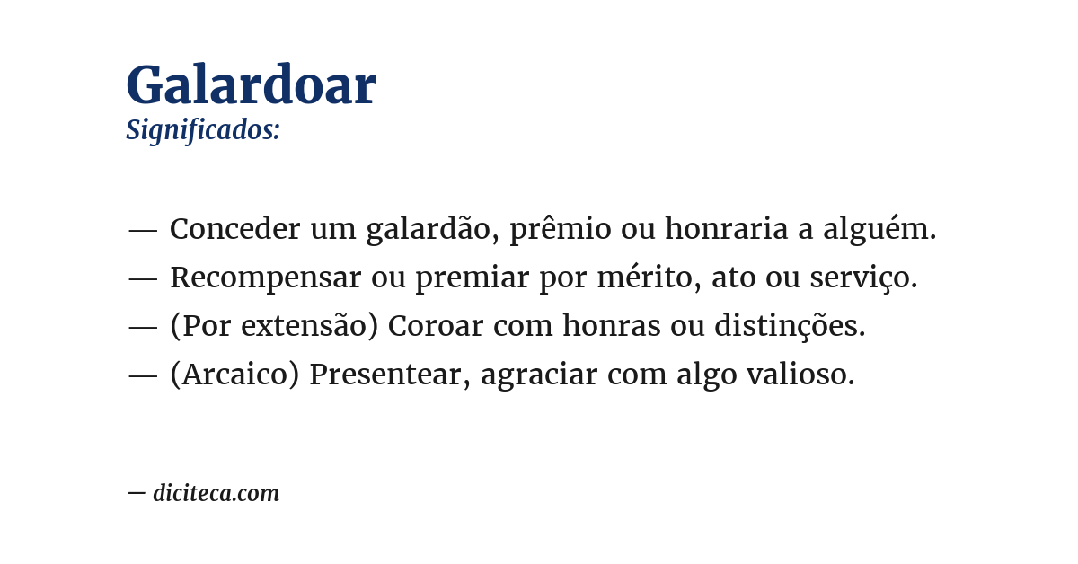 Significado de galardoar