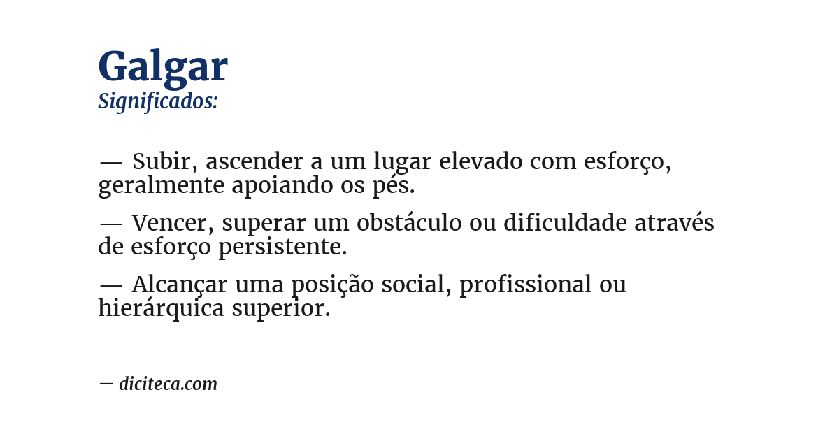 Significado de galgar