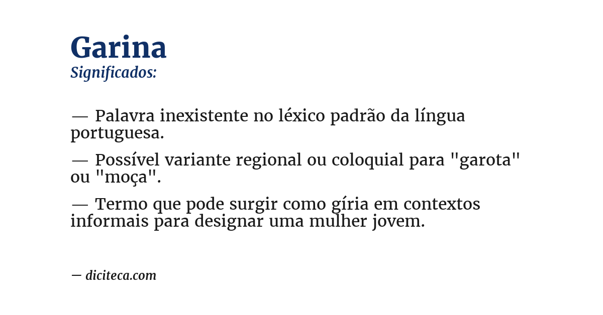 Significado de garina