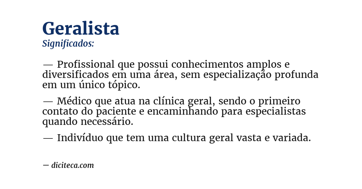 Significado de geralista