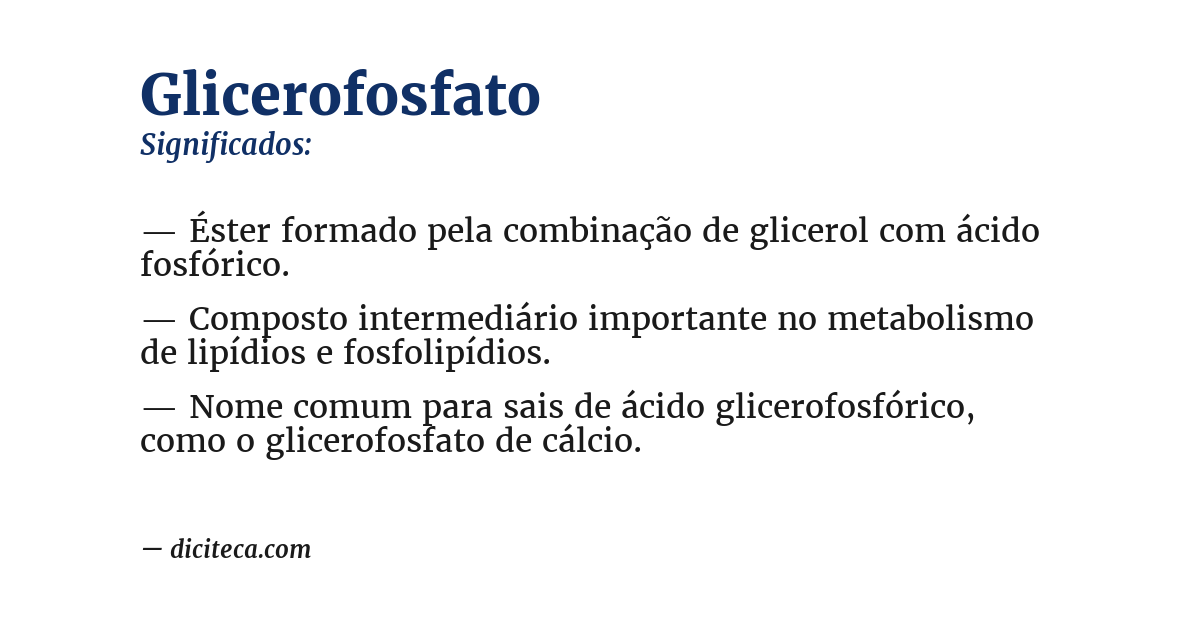 Significado de glicerofosfato