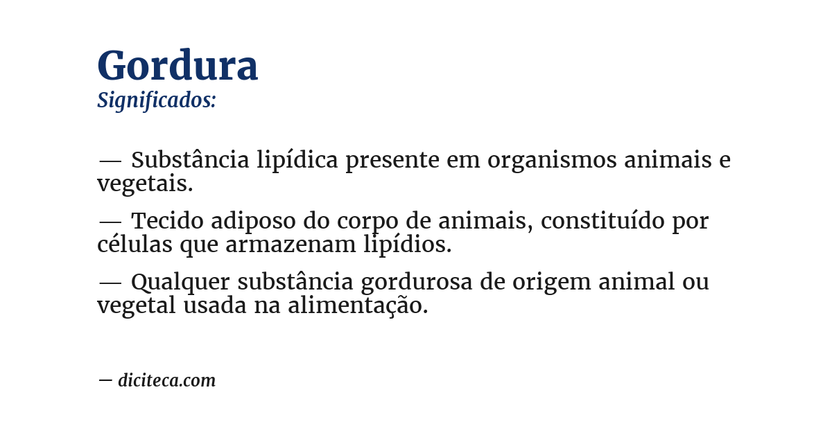 Significado de gordura