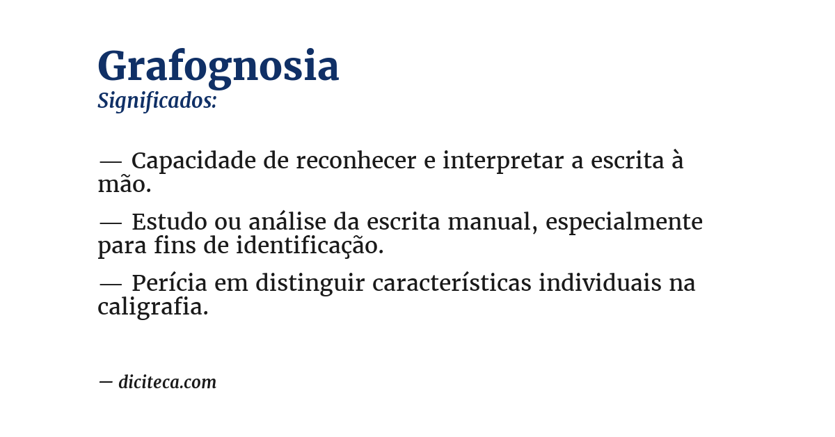 Significado de grafognosia