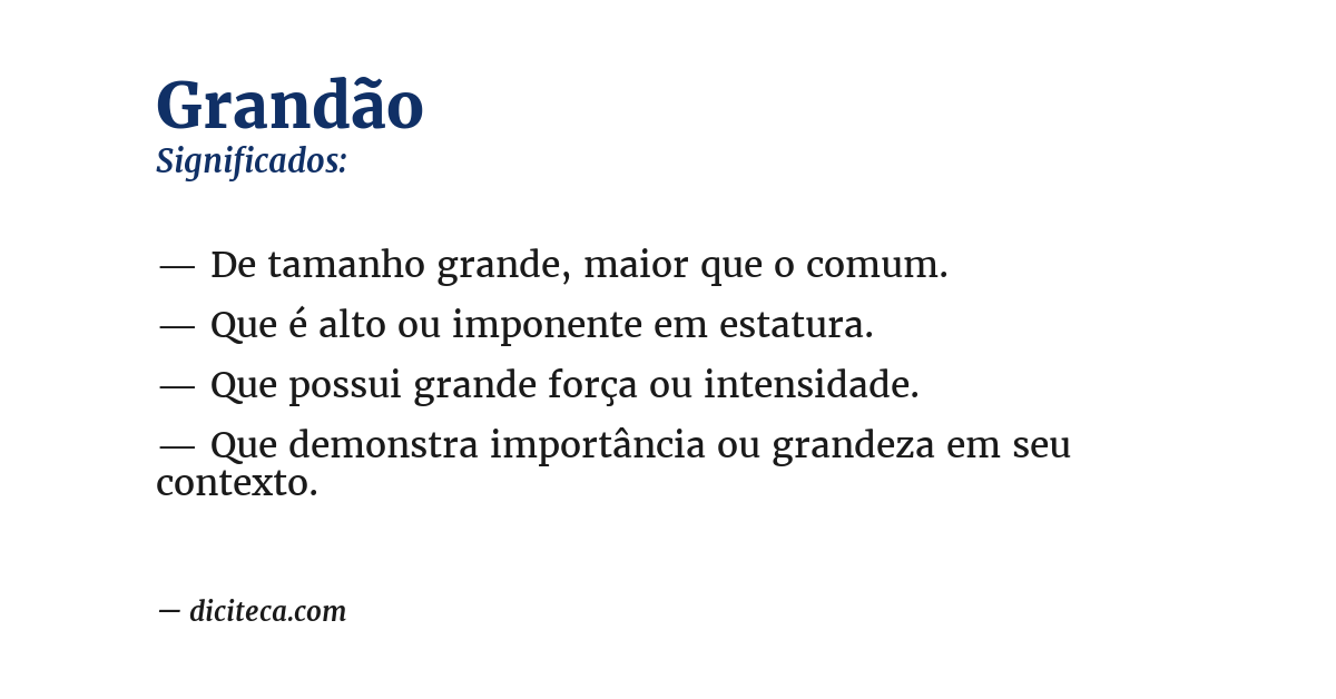 Significado de grandão