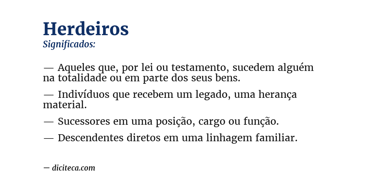 Significado de herdeiros