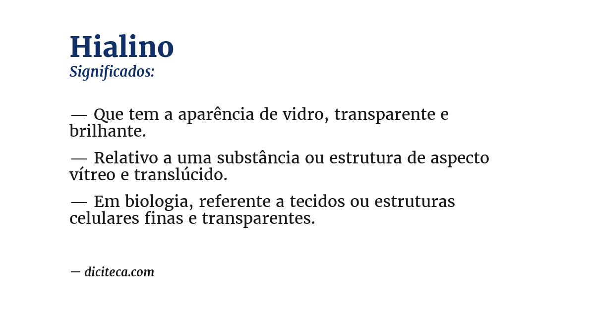 Significado de hialino